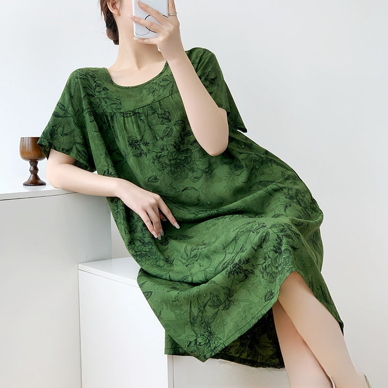 Cotton Silk Nightdress Summer Sleepwear