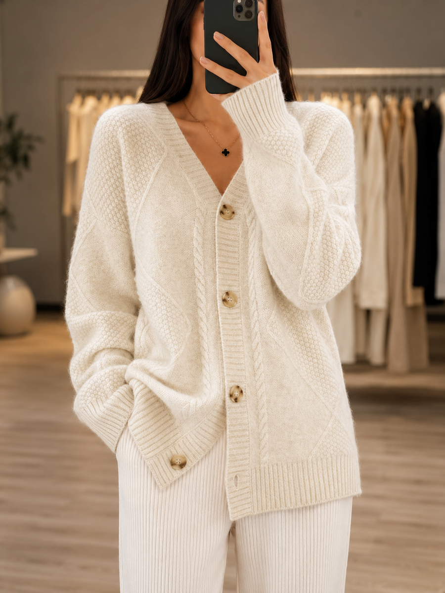 Maglione Cardigan Intrecciato