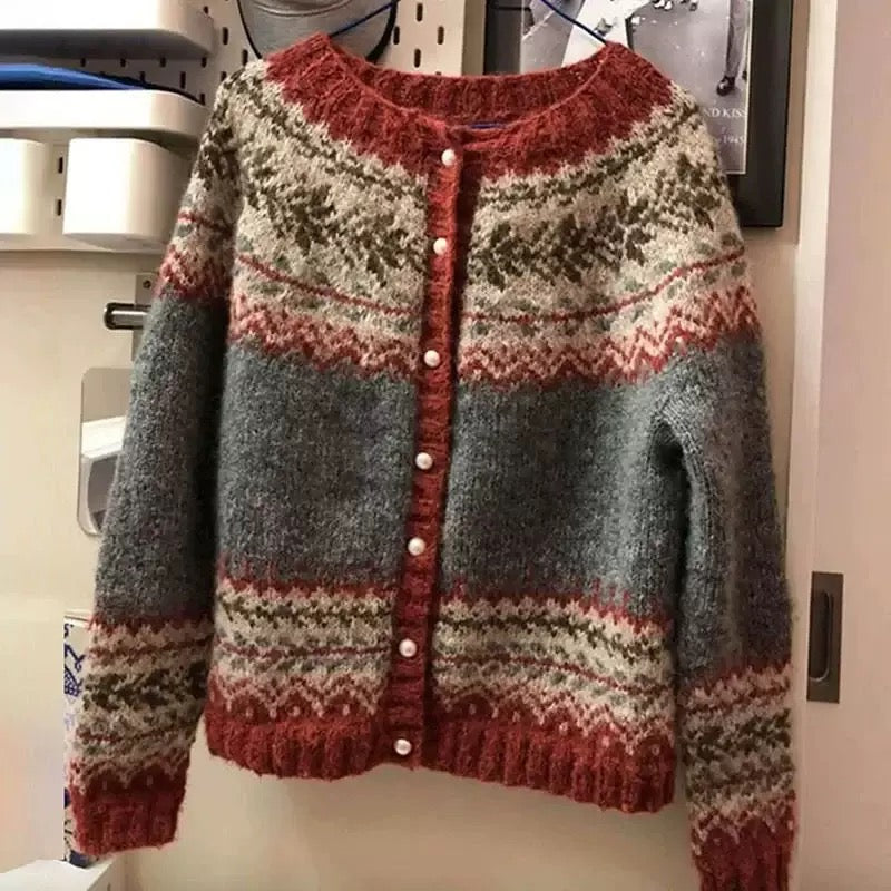 Charlotte | Gilet in Maglia Nordica con Bottoni