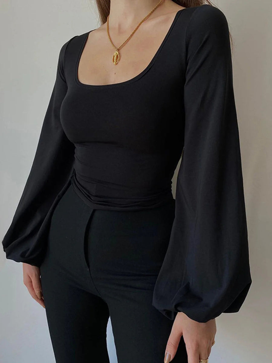 Alexa Puff Sleeve Square Neck Blouse