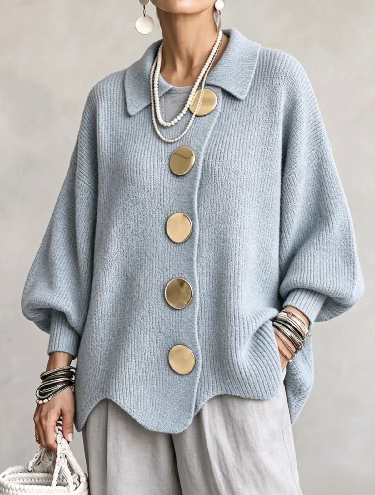 Isadora | Cardigan Oversize con Colletto