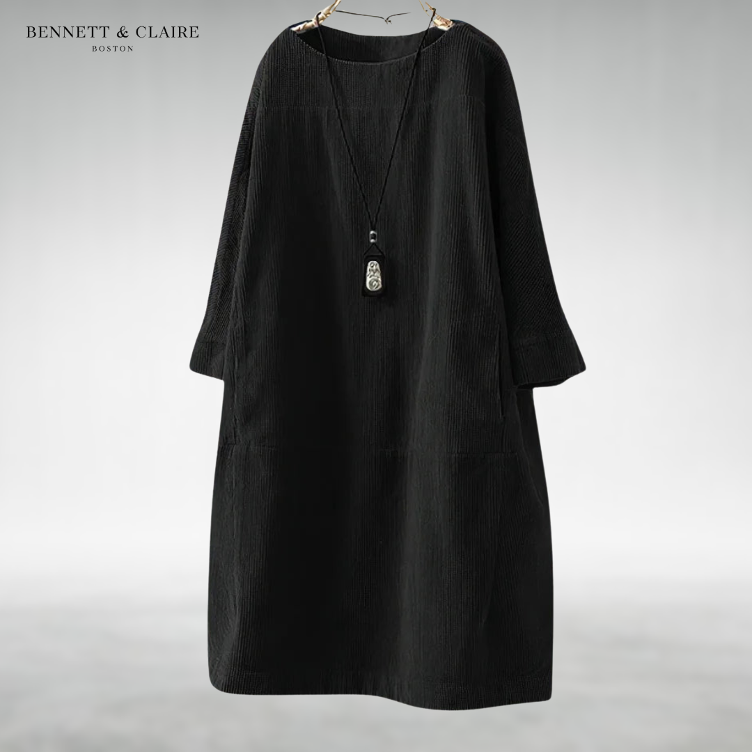 Amy™ Abito Midi in Velluto a Coste Comodo