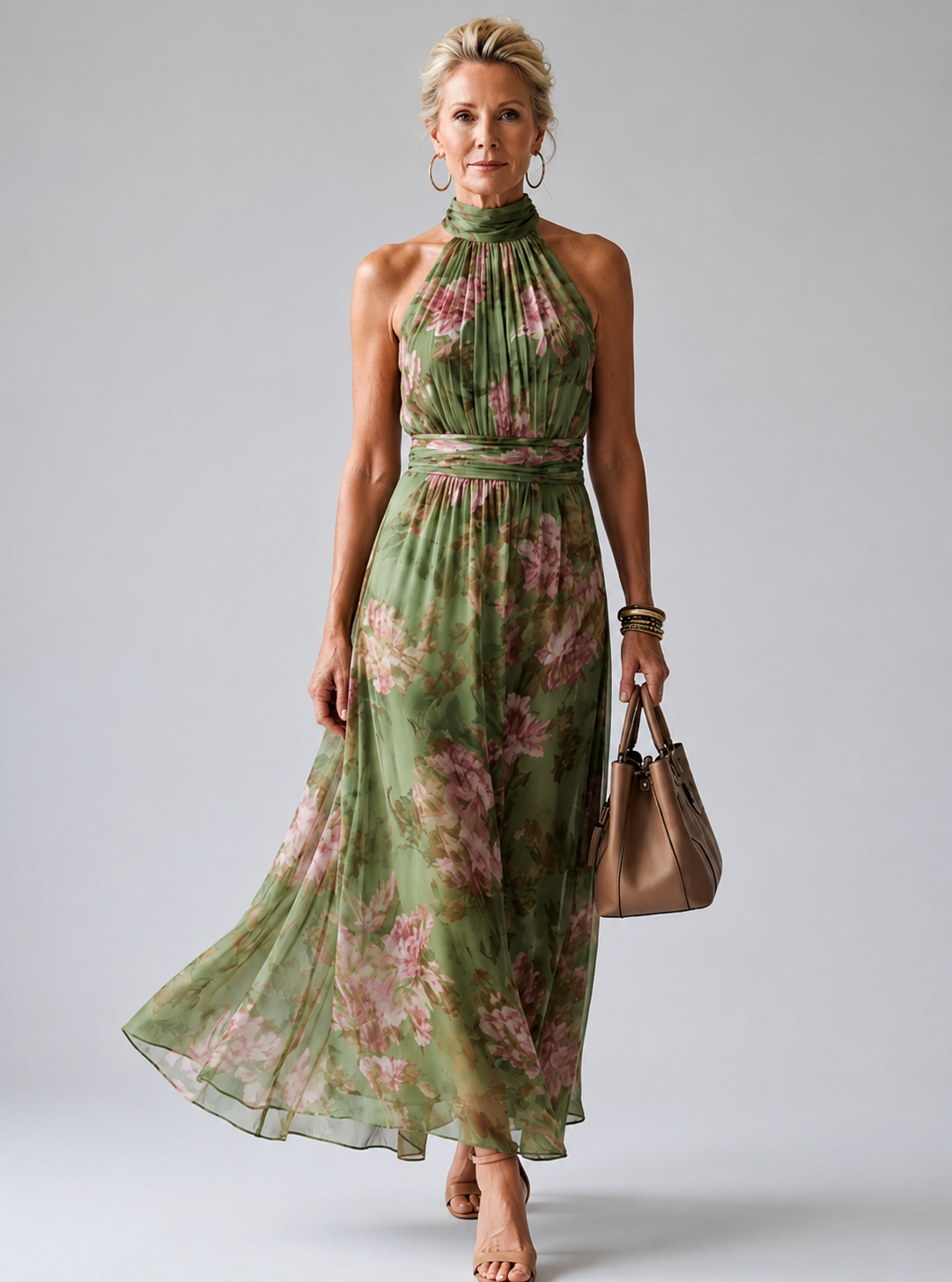 Mirelle™ – Elegante Floreale con Collo Alto