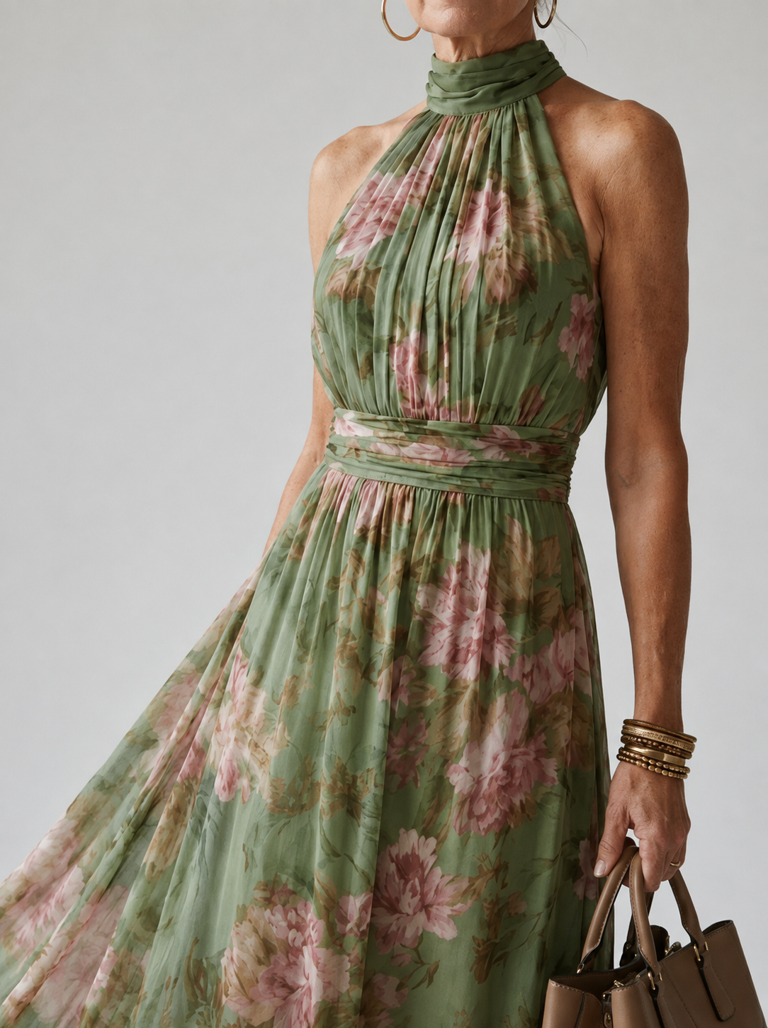 Mirelle™ – Elegante Floreale con Collo Alto