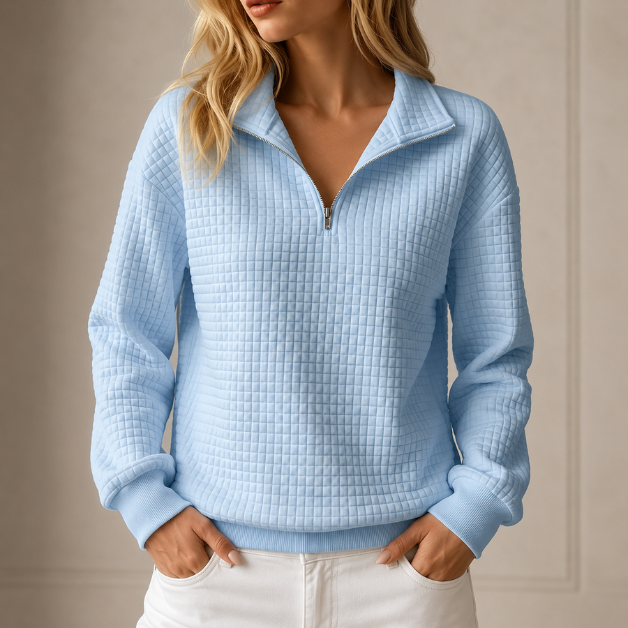 Minke | Top Trapuntato con Mezza Zip