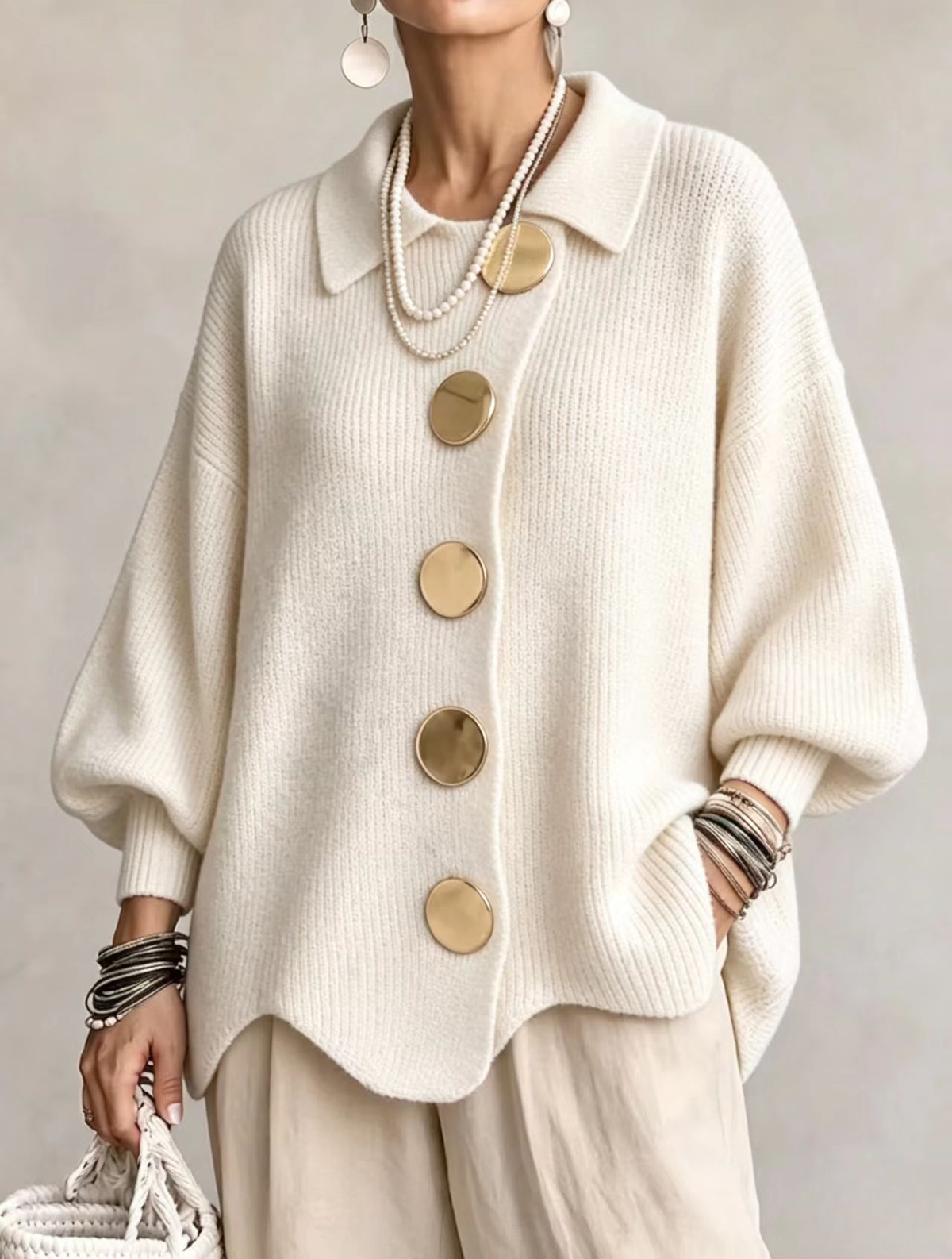 Isadora | Cardigan Oversize con Colletto