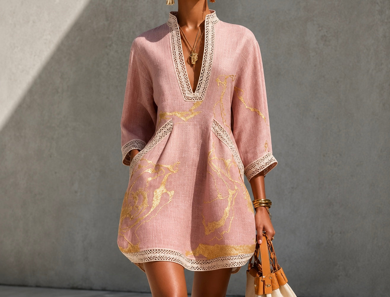 Elena™ | Abito Elegante con Ricami Dorati