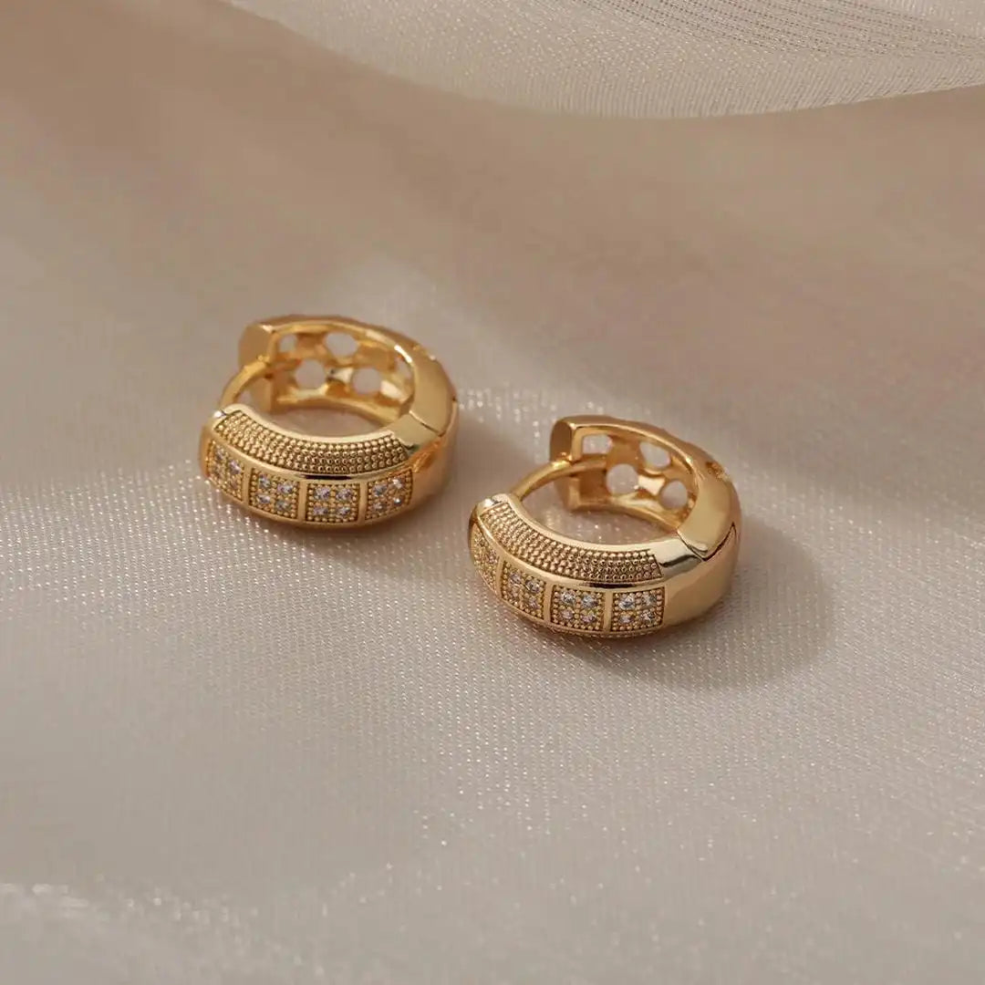 Orecchini a Cerchio Zirconia Cubica Senza Tempo