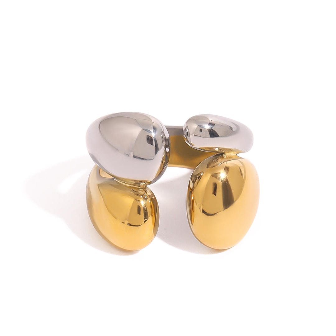 Anello Stackable Bicolore Oro e Argento