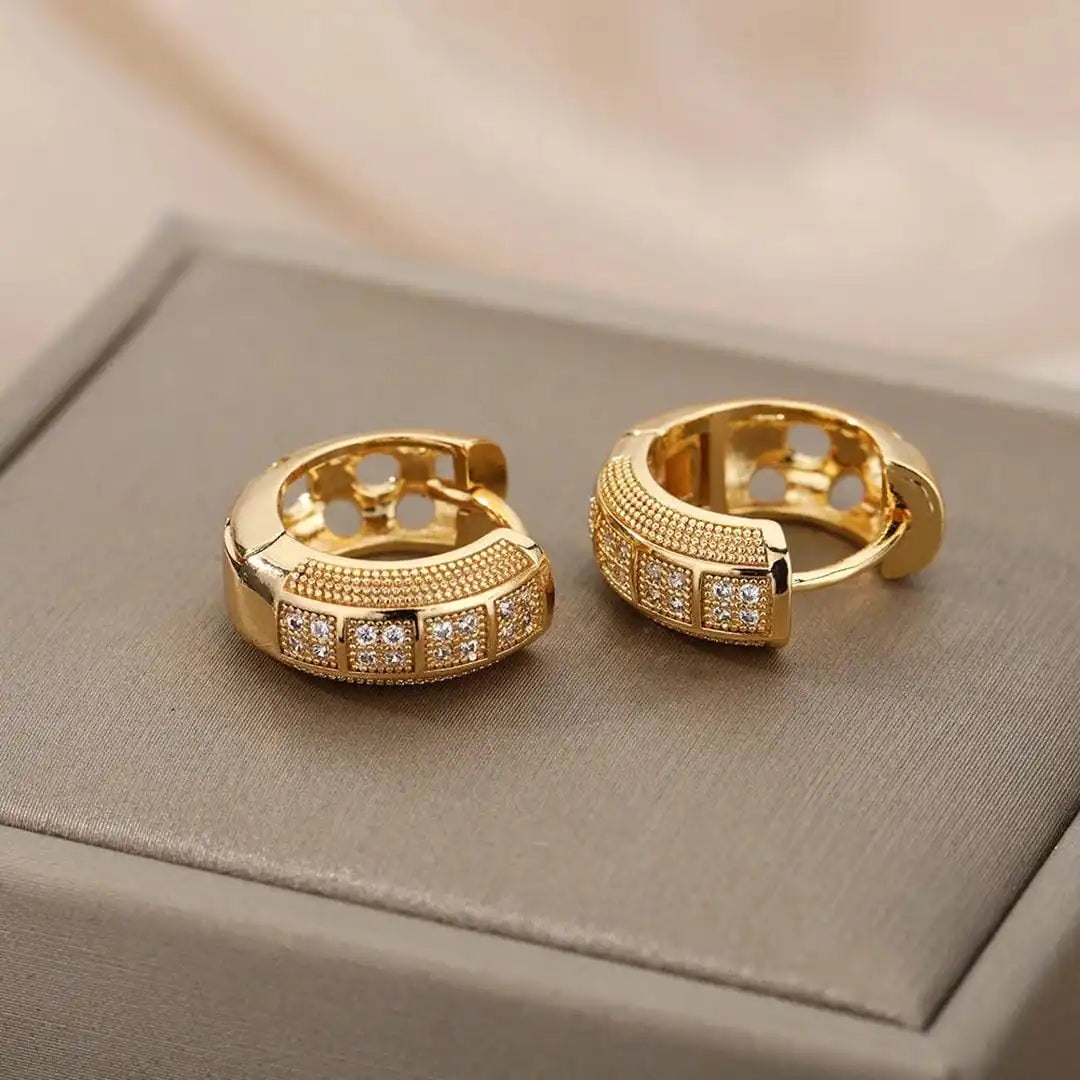 Orecchini a Cerchio Zirconia Cubica Senza Tempo