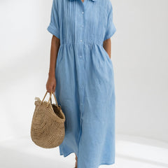 Elara Shirt Dress Light Blue