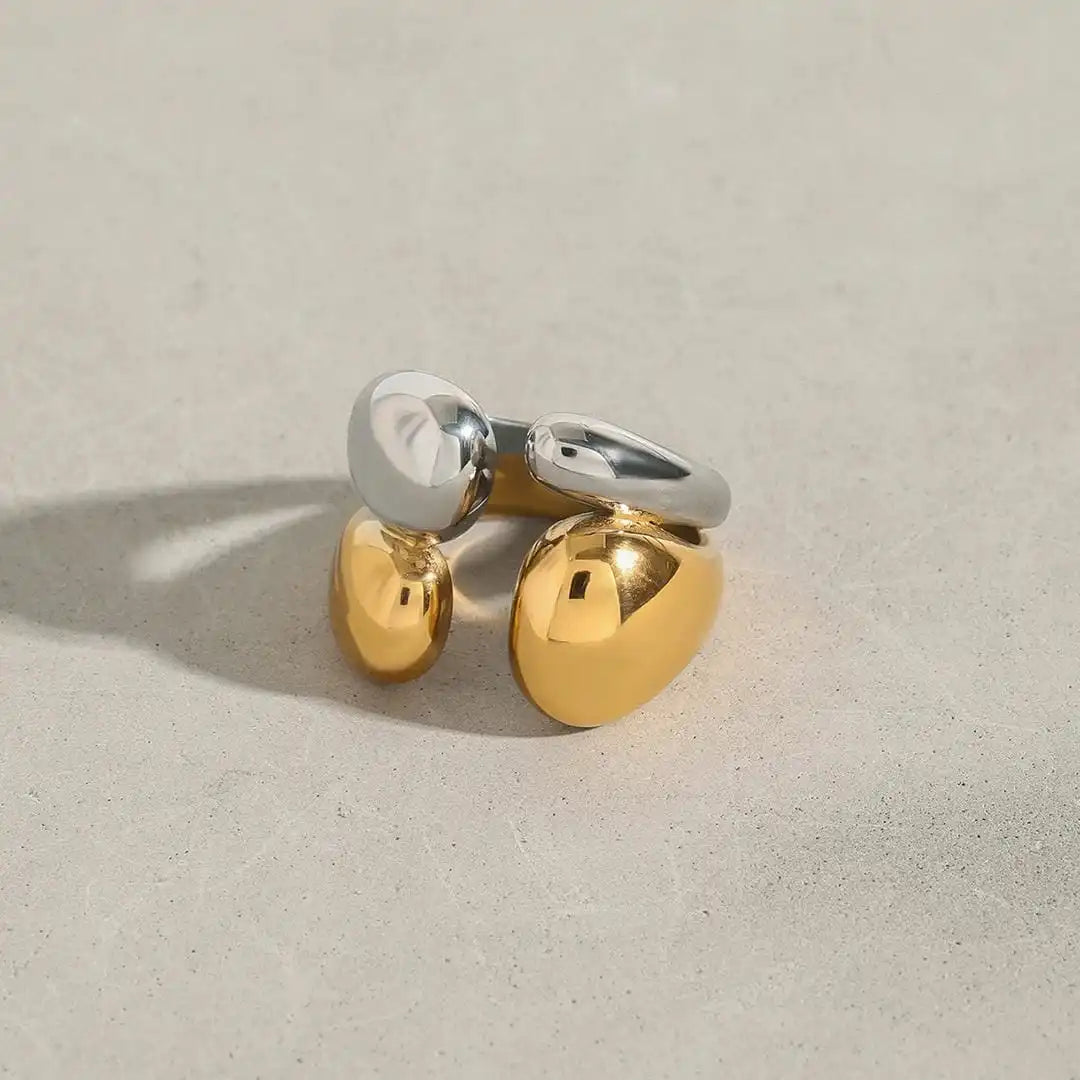 Anello Stackable Bicolore Oro e Argento