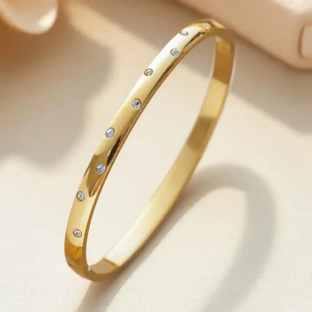 Bracciale Zirconia Dorato Senza Tempo