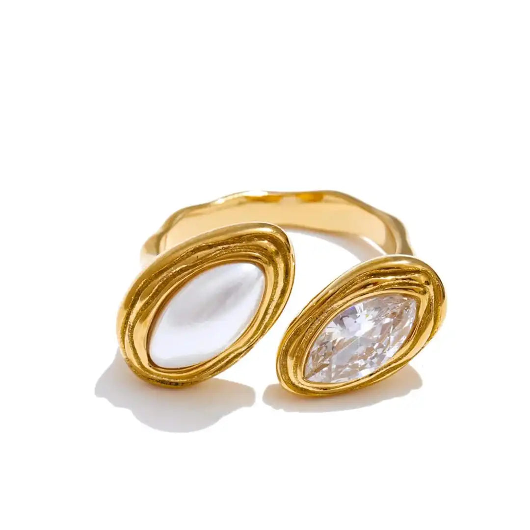 Anello Bypass Doppio Marquise