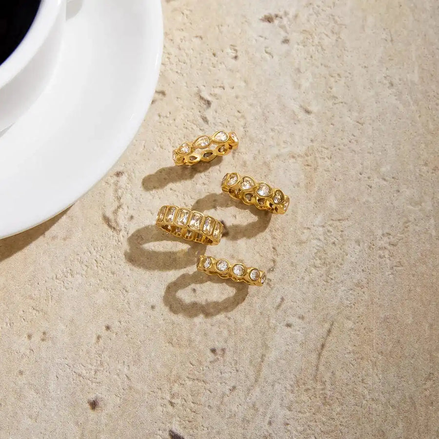 Set di Anelli Baguette Zirconia Variety