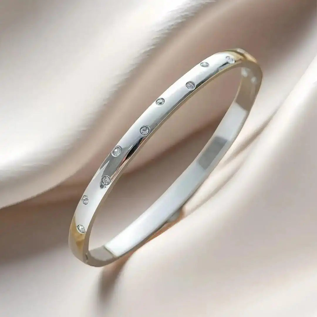 Bracciale Zirconia Dorato Senza Tempo