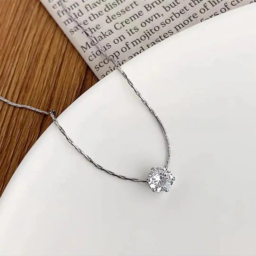 Collana Pendente Solitario Delicato