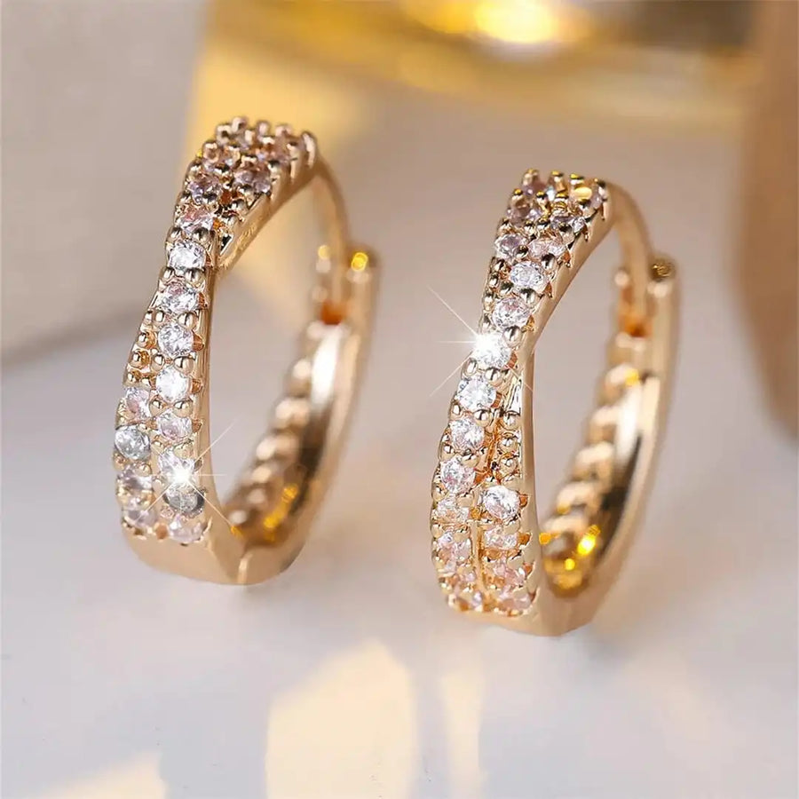 Orecchini a Cerchio Zirconia Vintage