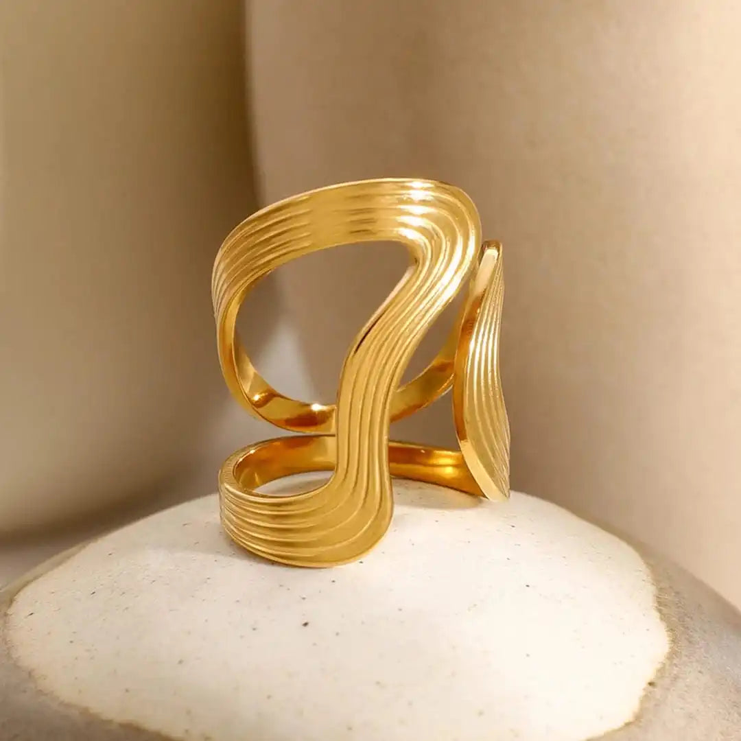 Anello Perlinato Dorato Raffinato