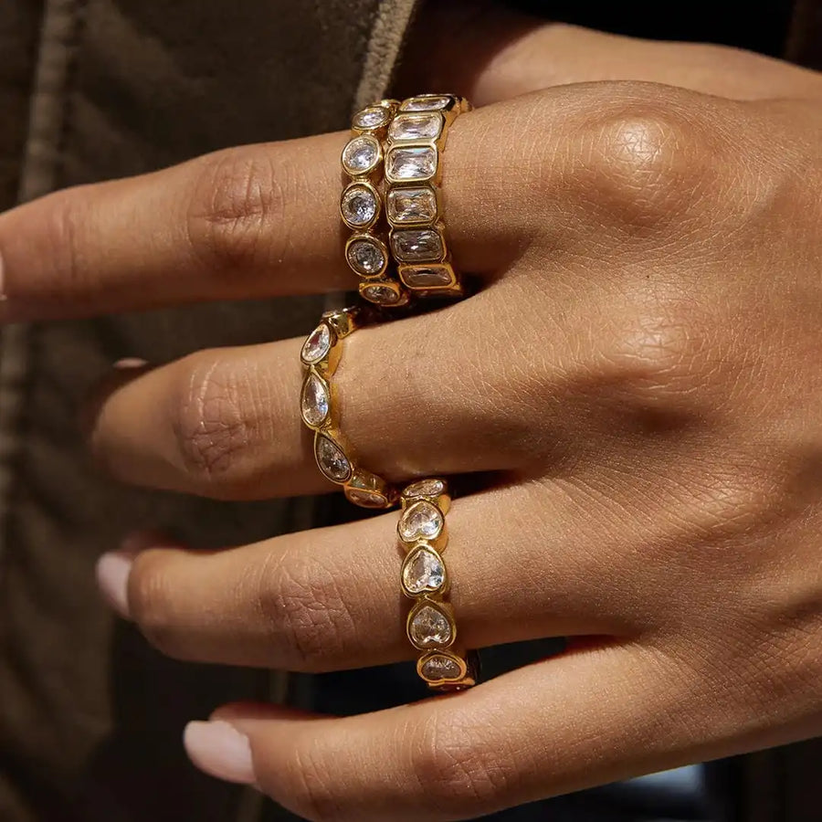 Set di Anelli Baguette Zirconia Variety
