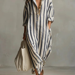 Scout Striped Shirt Maxi Dress Blue