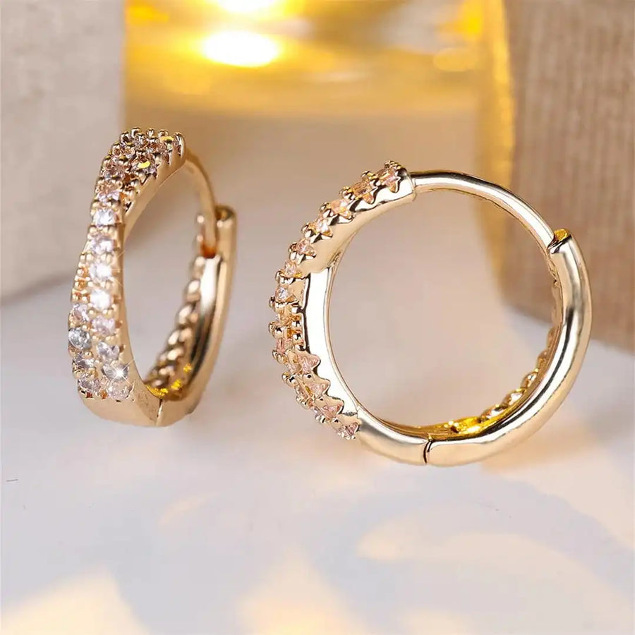 Orecchini a Cerchio Zirconia Vintage