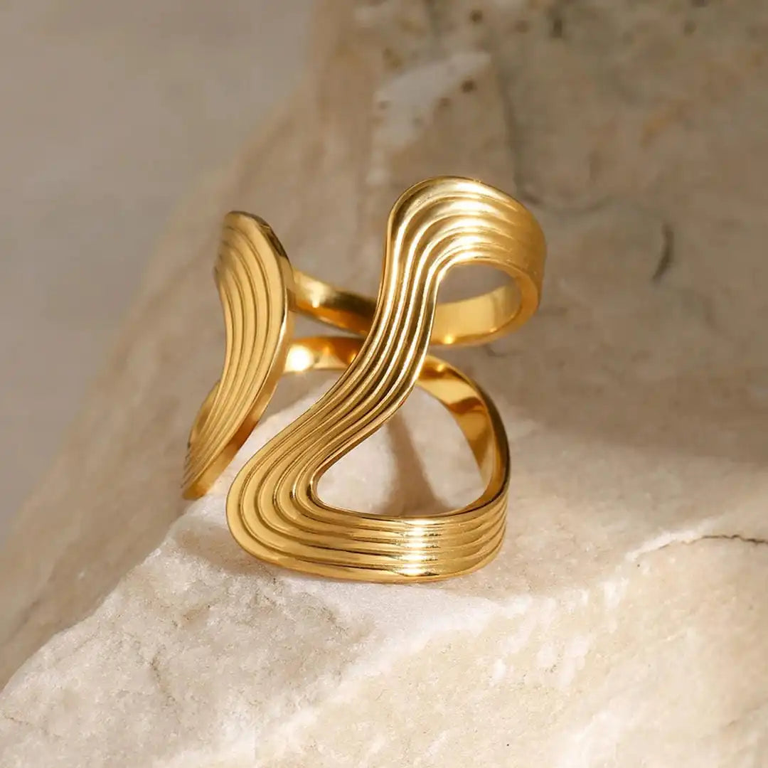 Anello Perlinato Dorato Raffinato