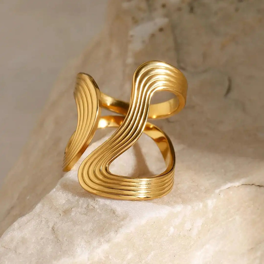 Anello Perlinato Dorato Raffinato