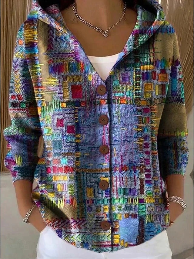 Paloma | Cardigan con Cappuccio Stampato