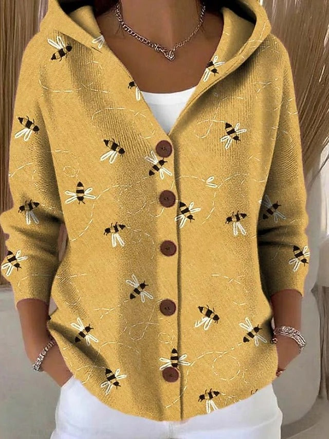 Paloma | Cardigan con Cappuccio Stampato