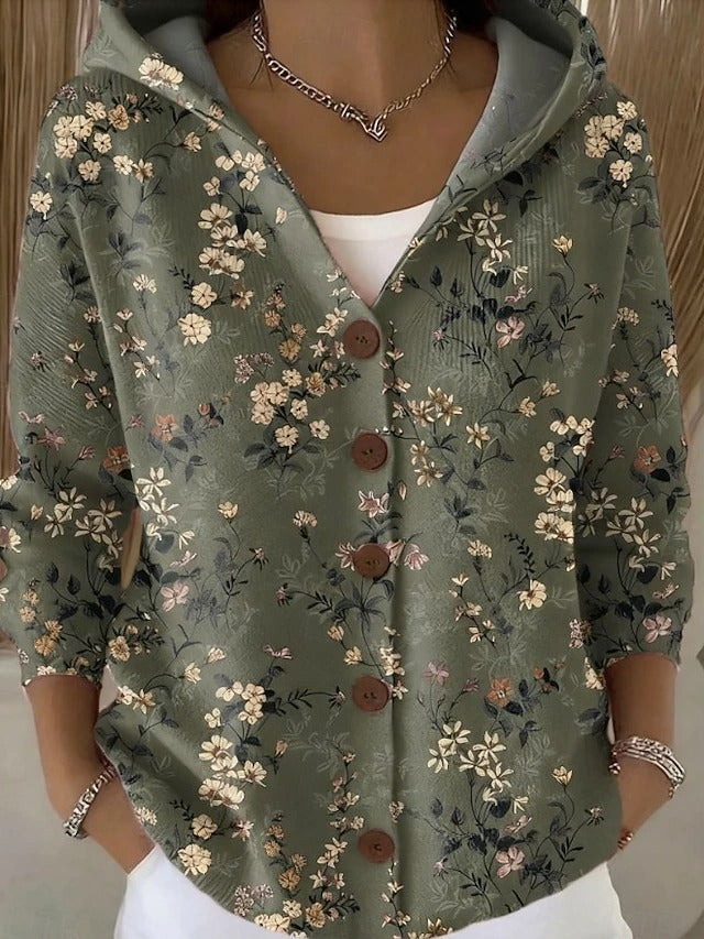 Paloma | Cardigan con Cappuccio Stampato