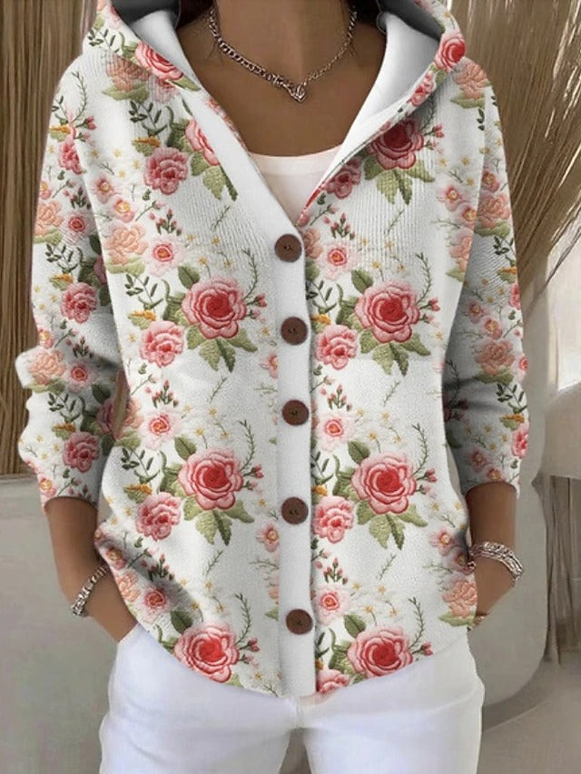 Paloma | Cardigan con Cappuccio Stampato