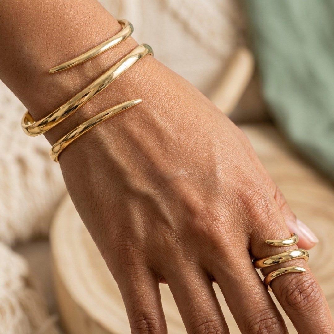 Set Bracciale e Anello a Forma di Serpente