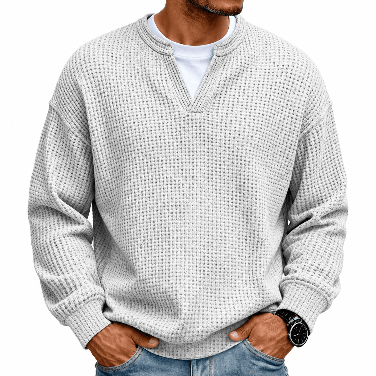 Bas | Maglione con Trama Waffle