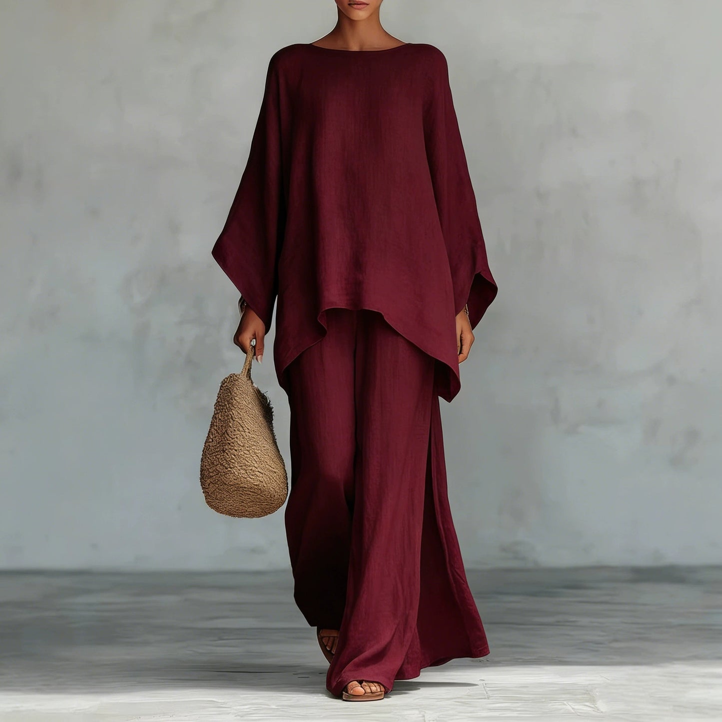 Women Linen Blend Shirt and Pants