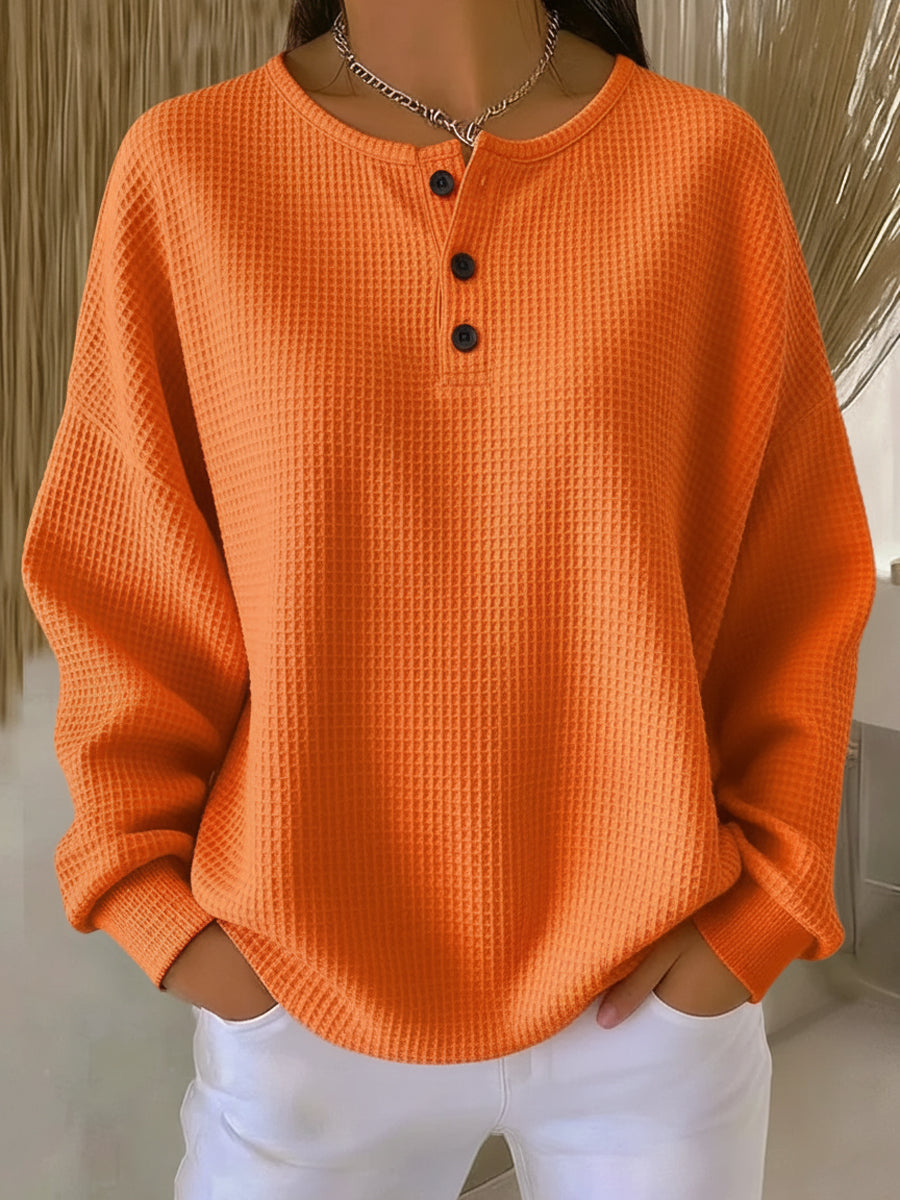 Amelia | Felpa Henley Testurizzata