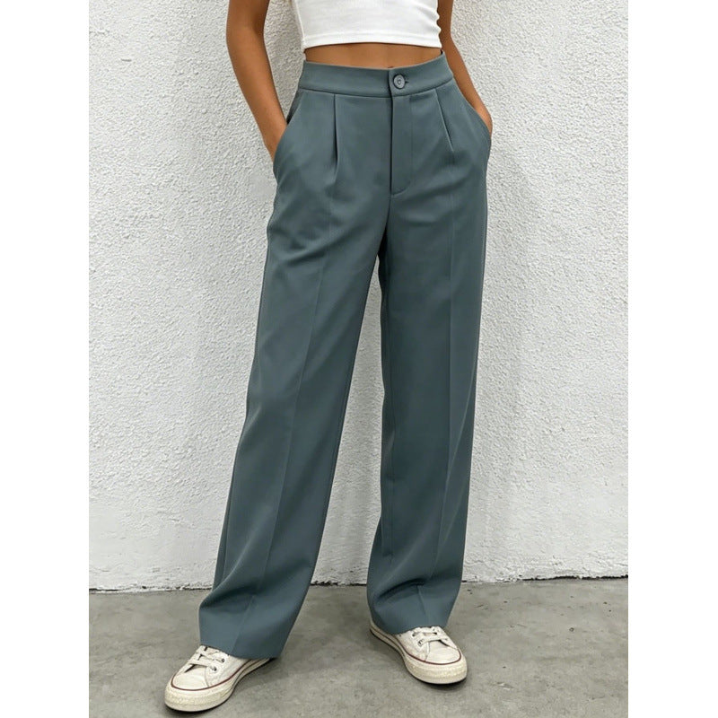 Pantaloni Eleganti a Gamba Dritta Fluidi da Donna