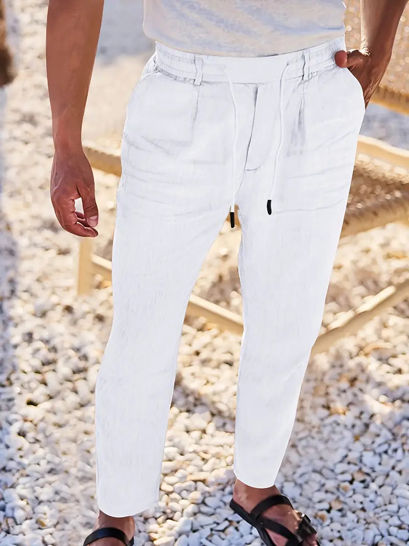 Tito | Pantaloni Larghi in Lino con Coulisse