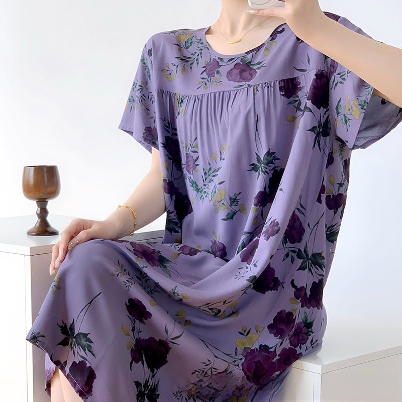 Cotton Silk Nightdress Summer Sleepwear