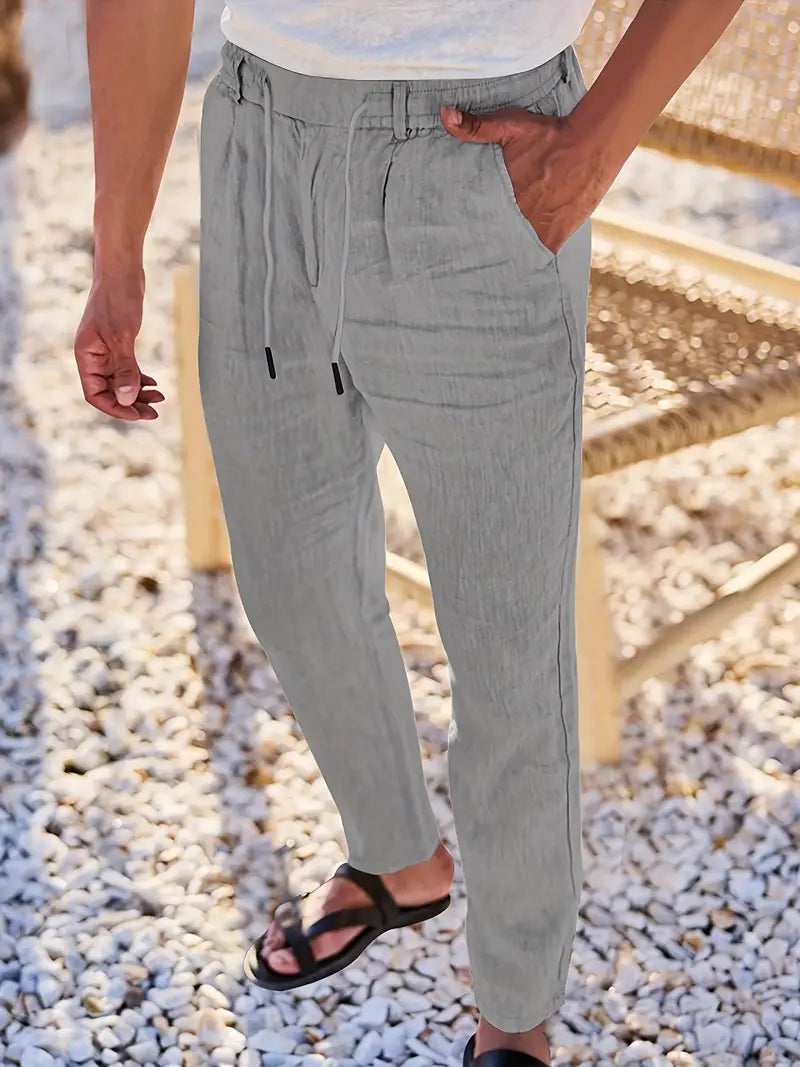 Tito | Pantaloni Larghi in Lino con Coulisse
