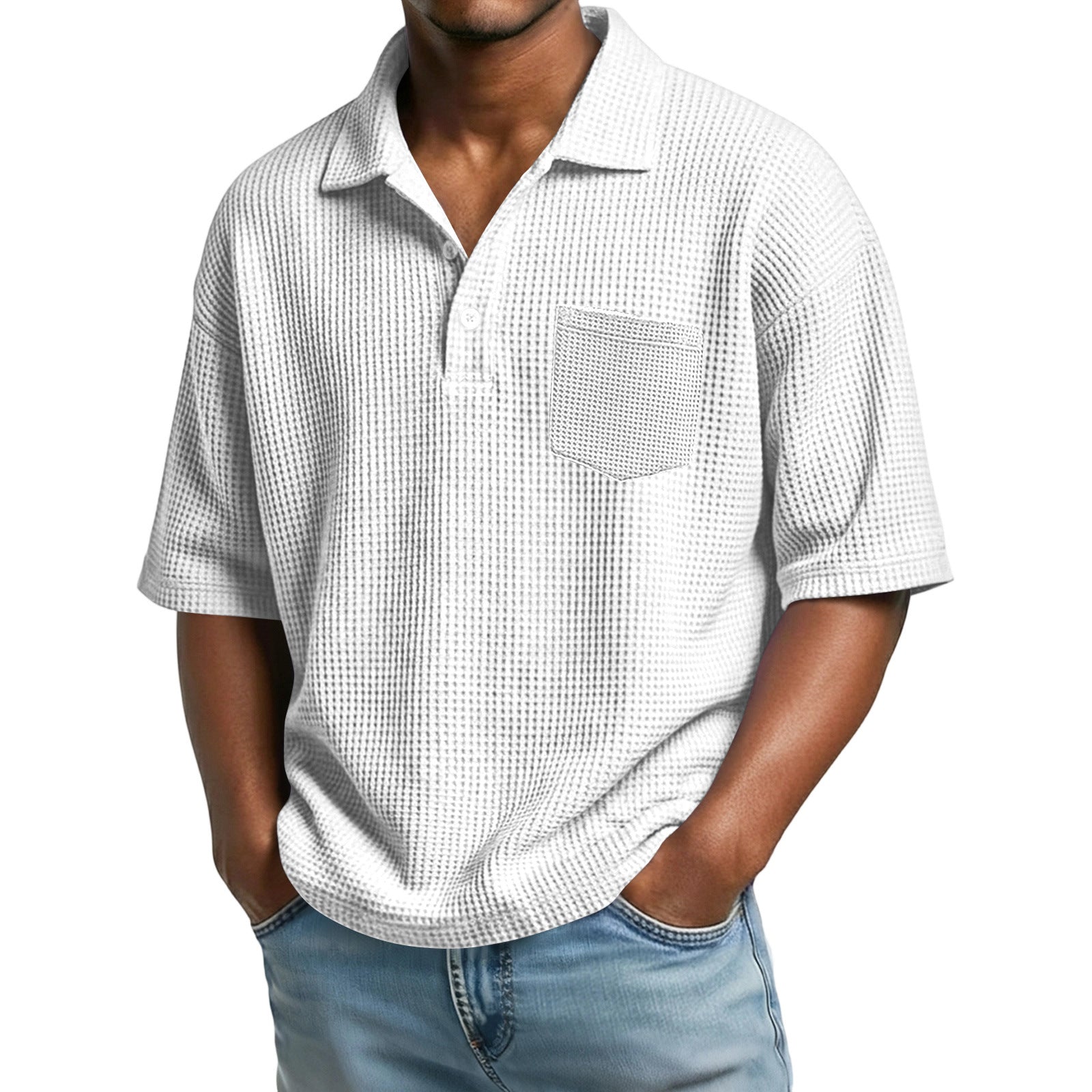 Polo da Uomo a Maglia Waffle