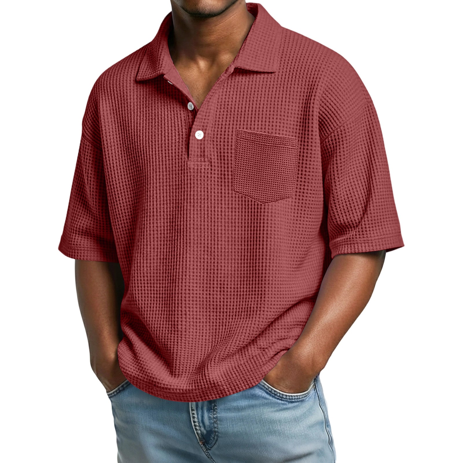 Polo da Uomo a Maglia Waffle
