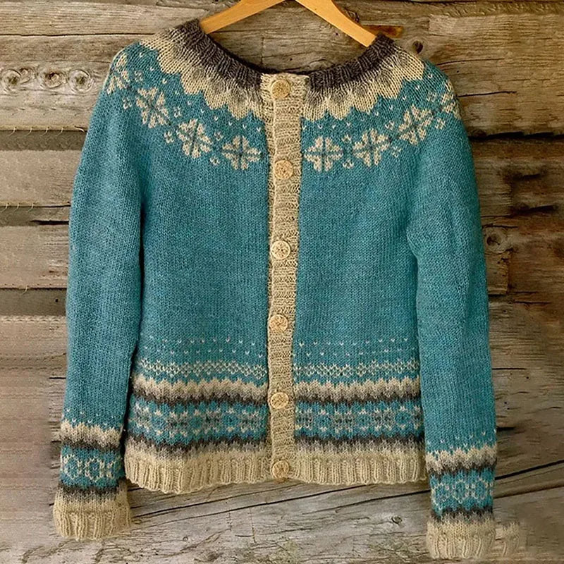 Charlotte | Gilet in Maglia Nordica con Bottoni