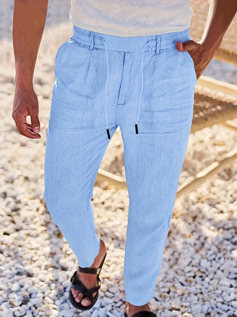 Tito | Pantaloni Larghi in Lino con Coulisse