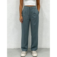 Pantaloni da Completo Dritti a Drappeggio da Donna