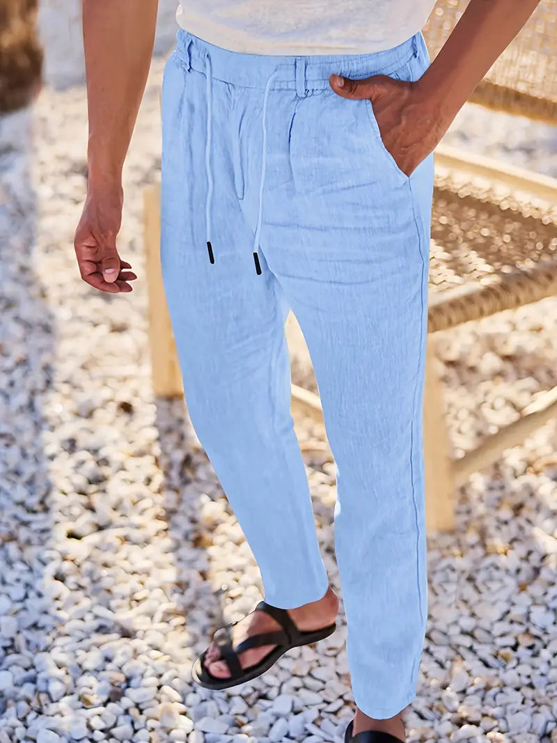 Tito | Pantaloni Larghi in Lino con Coulisse