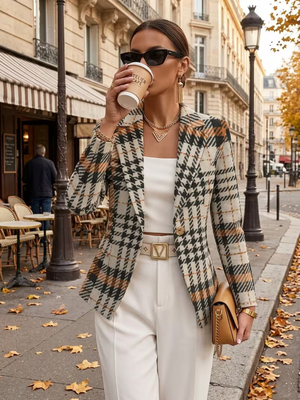 Ghislaine™ | Blazer Pied de Poule