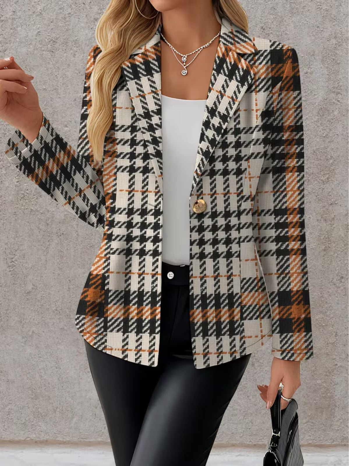 Ghislaine™ | Blazer Pied de Poule