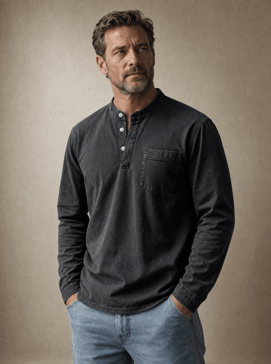 Fulvio | Henley a Maniche Lunghe con Taschino