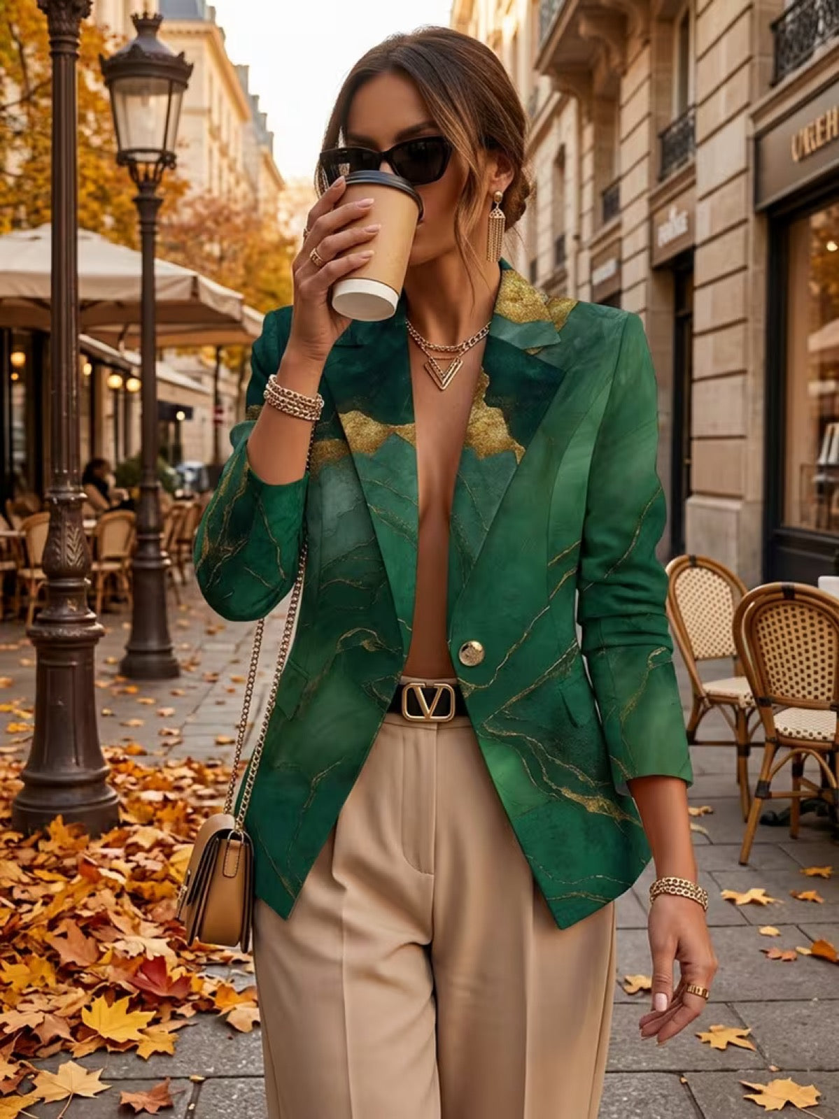 Honorine™ | Blazer Marmo Smeraldo